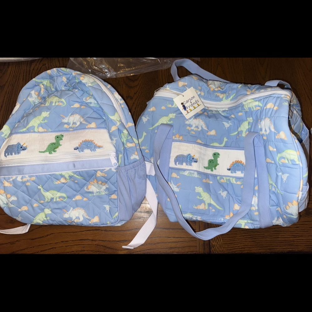 Blue Dinosaur Kids Backpack Set luggage duffle